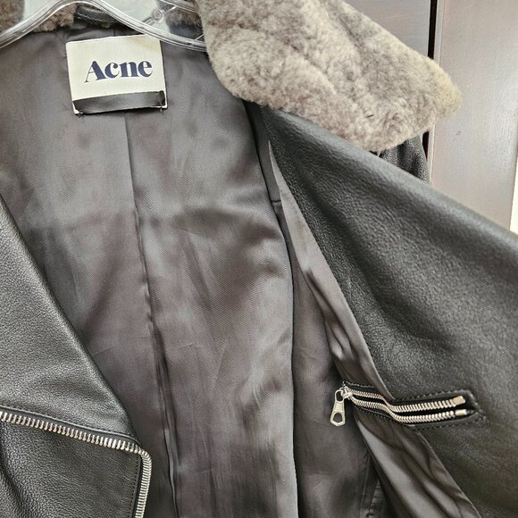 Acne Studios Leather Moto Jacket - Picture 4 of 9